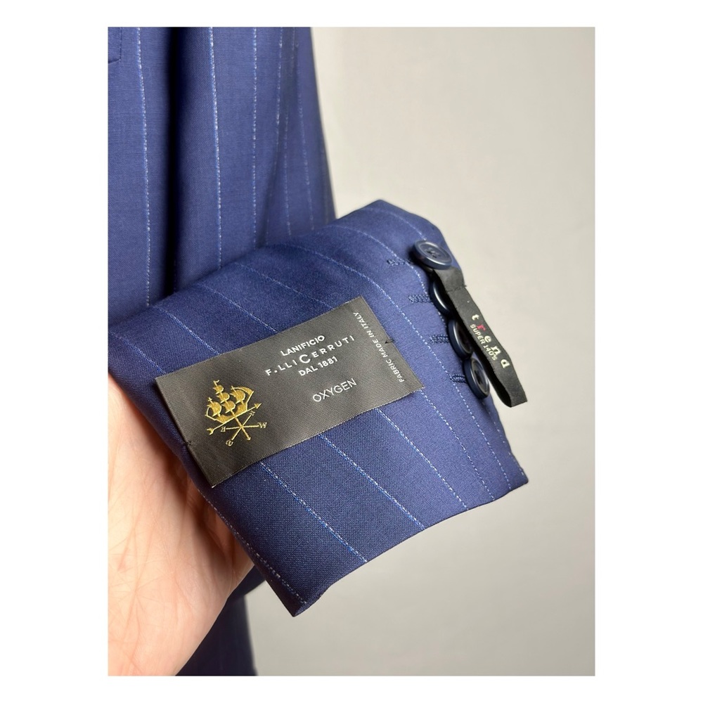 LANIFICIO F.LLI CERRUTI OXYGEN Slim Italian 140s Wool Stripe Men’s Suit Size 34R - Picture 3 of 10